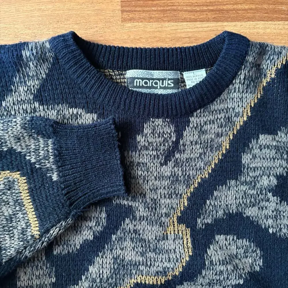 Marquis Vintage Abstract Crewneck Sweater Size L